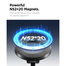 „Spigen MFT36 MagSafe“ automobilio laikiklis prietaisų skydeliui / priekiniam stiklui - juodas