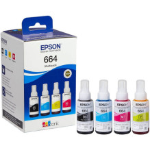 OEM kasečių rinkinys Epson 664 Juoda, getona, purpurinė, mėlyna OEM kasečių rinkinys Epson 664 Juoda, getona, purpurinė, mėlyna