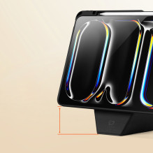„Dux Ducis Vers iPad Pro 13“ (2024 / 2025) dėklas su stovu ir „Apple Pencil“ laikikliu – juodas