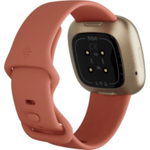 Fitbit - Versa 3 Soft Gold Aluminum Pink Clay