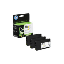 OEM kasečių komplektas HP 712 Geltona (3 vnt.)
