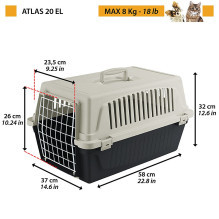 Animal Transporter - Ferplast Atlas 20 EL, Grey / Black