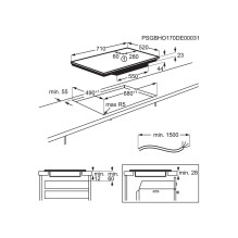Indukcinė Kaitlentė - Electrolux EIV734 Įmontuojama 68 cm, 4 Zonos, Juoda
