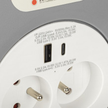 Montis Przedłużacz domowy zwijany z USB 10m MT188 2 AC outlet(s)