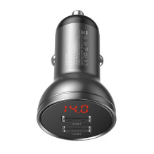 Automobilinis įkroviklis Baseus Digital Display 24W 2xUSB-A juodas CCBX-0G Automobilinis įkroviklis Baseus Digital Display 24W 2xUSB-A juodas CCBX-0G