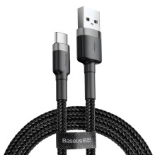 USB kabelis Baseus Cafule Type-C 1.0m 3.0A pilkas-juodas CATKLF-BG1 USB kabelis Baseus Cafule Type-C 1.0m 3.0A pilkas-juodas CATKLF-BG1