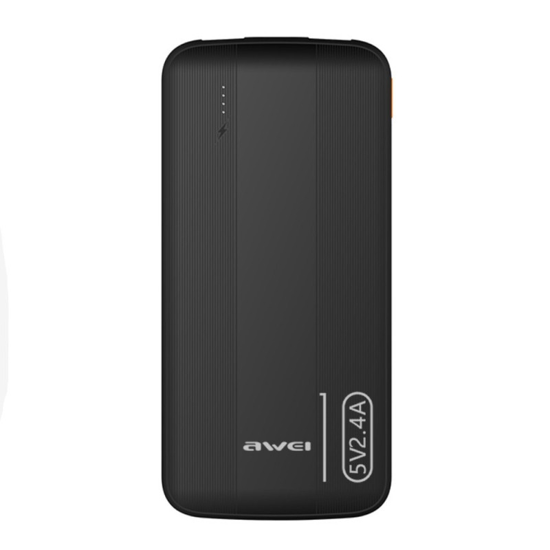Išorinė baterija Power Bank Awei P20K 5V / 2.4A 10000mAh juoda