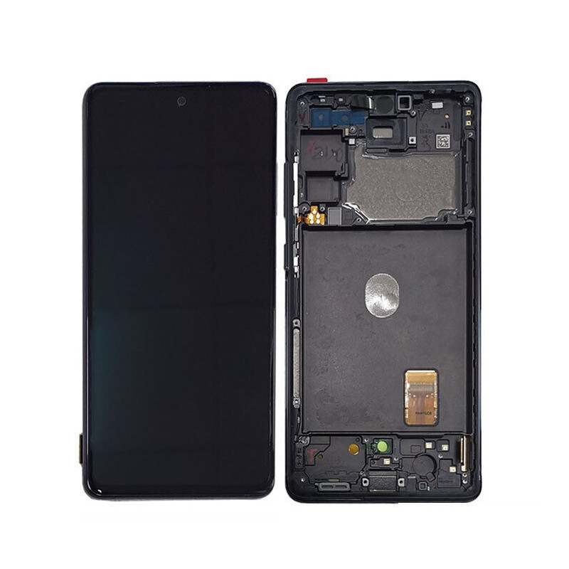 Ekranas Samsung G780 S20 FE su lietimui jautriu stikliuku ir rėmeliu Cloud Navy OLED (real size)