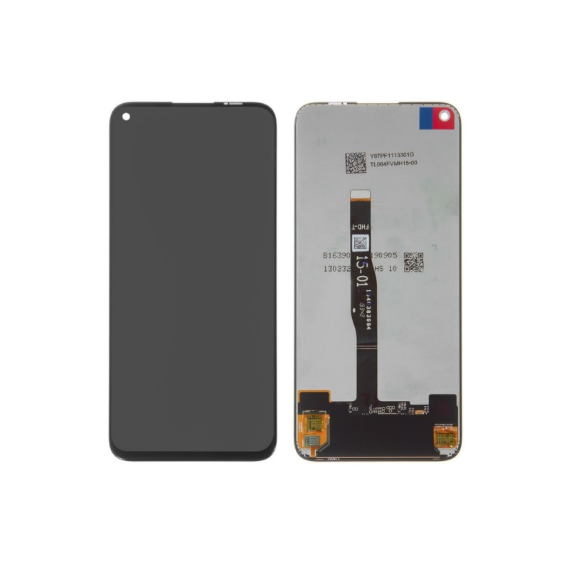 Ekranas Huawei P40 Lite / Nova 6 SE / P20 Lite 2019 / Nova 5i su lietimui jautriu stikliuku juodas ORG