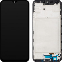 Ekranas Samsung A155 A15 4G / A156 A15 5G su lietimui jautriu stikliuku ir rėmeliu Black ORG