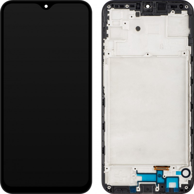 Ekranas Samsung A155 A15 4G / A156 A15 5G su lietimui jautriu stikliuku ir rėmeliu Black ORG