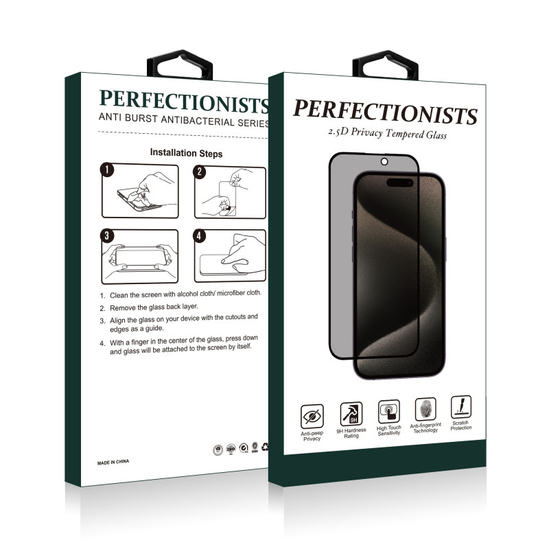 LCD apsauginis stikliukas 2.5D Privacy Perfectionists Samsung S931 S25 juodas