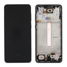 Ekranas Samsung A336 A33 5G su lietimui jautriu stikliuku ir rėmeliu originalus Awesome Black (assembled service pack)