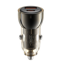 Automobilinis įkroviklis XO CC60 USB-A / USB-C 60W juodas