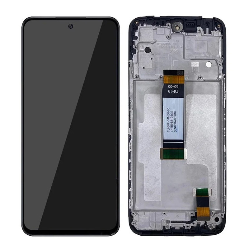 Ekranas Xiaomi Redmi 12 4G / 12 5G / Poco M6 Pro 5G su lietimui jautriu stikliuku ir rėmeliu juodas ORG
