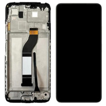 Ekranas Xiaomi Redmi 13C 4G / 5G / Poco C65 su lietimui jautriu stikliuku ir rėmeliu juodas ORG