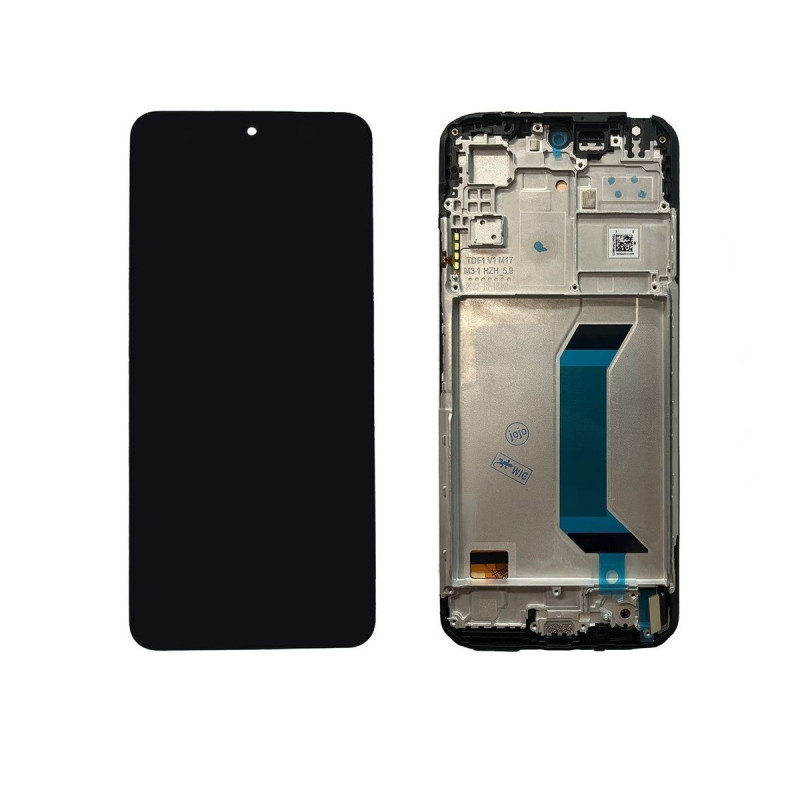 Ekranas Xiaomi Redmi Note 12 4G su lietimui jautriu stikliuku ir rėmeliu Onyx Grey OLED