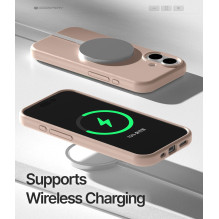 Dėklas Mercury Pure Magsafe Silicon Case Apple iPhone 17 rožinio smėlio