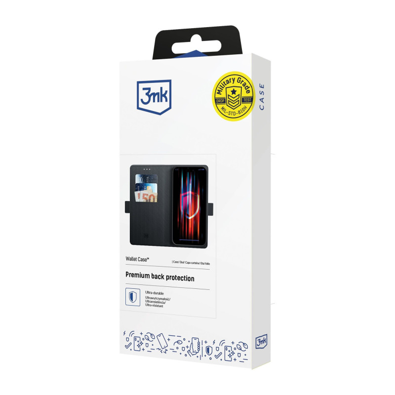 Dėklas 3mk Wallet Case Xiaomi Redmi 15 4G / Redmi 15 5G juodas
