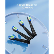 Electric toothbrush heads for Bitvae D2 / E11 (4 pcs.) black