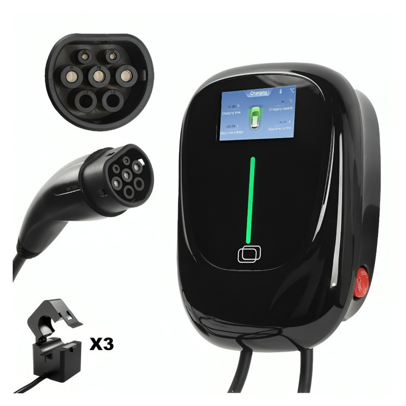 Electric vehicle charging station with dynamic power control Reach EVCS8L Type2 16A 11kW 5.0m DLM