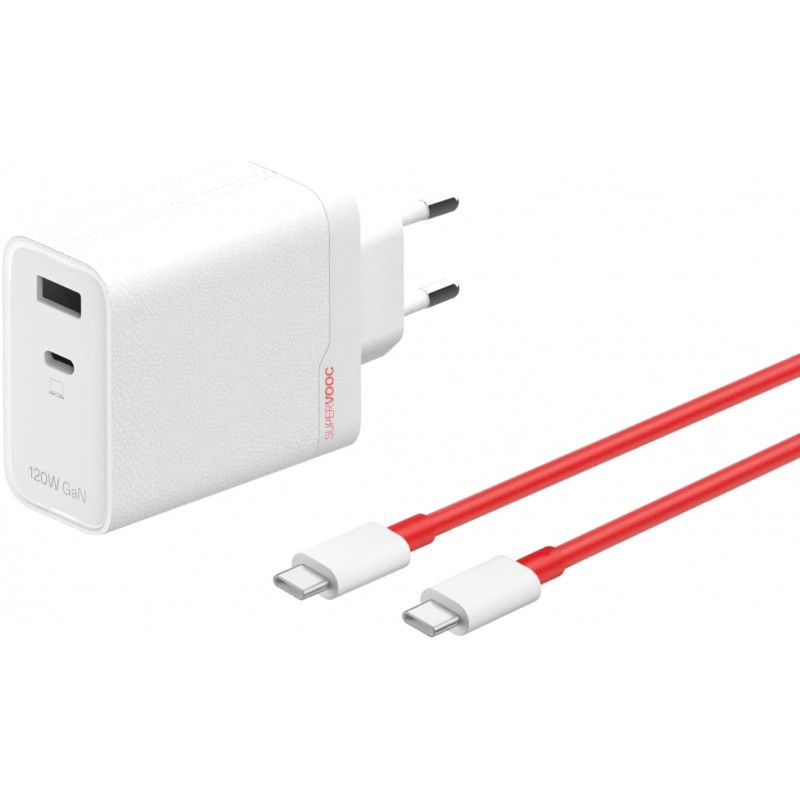 Charger OnePlus SuperVOOC 120W USB-C / USB-A + USB-C to USB-C cable white