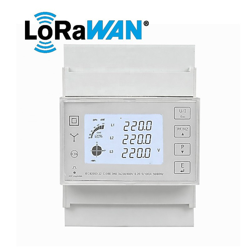 LoRoWAN Three-phase electricity meter, Multi-tariff