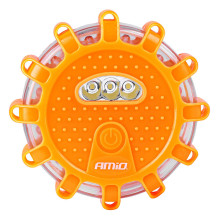 Car emergency lamp with LED flashlight function, rechargeable, 12SMD+3SMD, 650mAh (BATT), red, AMIO-04673