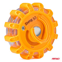 Automobilio avarinis žibintas su LED žibintuvėlio funkcija, įkraunamas, 12SMD+3SMD, 650mAh (BATT), raudonas, AMIO-04673