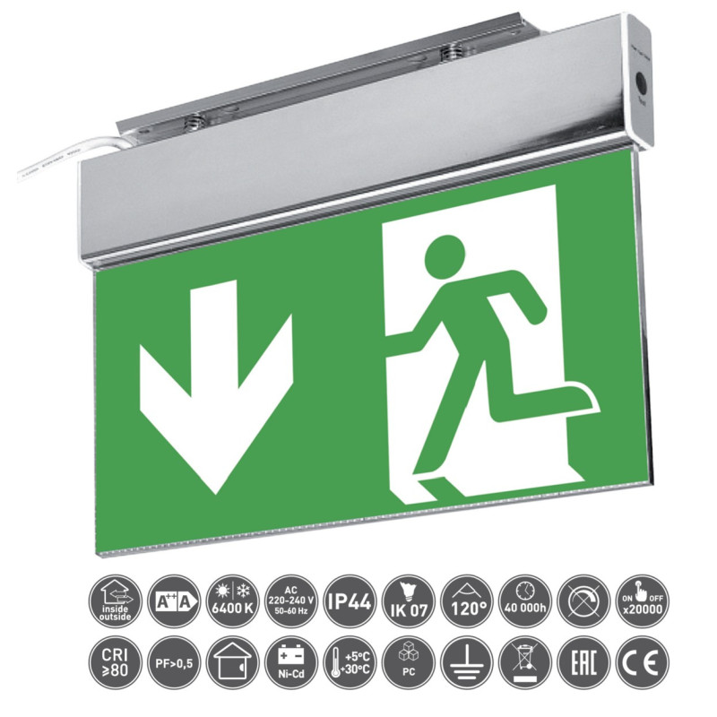 3W LED emergency exit light with battery 1H
