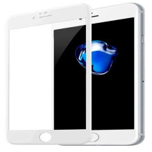 „Evelatus Apple iPhone 7 Plus / 8 Plus“ 2.5D pilnai apsauginis stikliukas, antistatinis, baltas, Japoniškas, klijuojamas