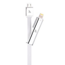 Hoco UPL14 Lipstick series charging cable to in one (apple with micro usb) sudrabs