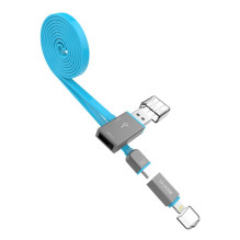 „Hoco UPL03 Share Line“ laidas, „Apple“ ir „micro USB“, mėlynas