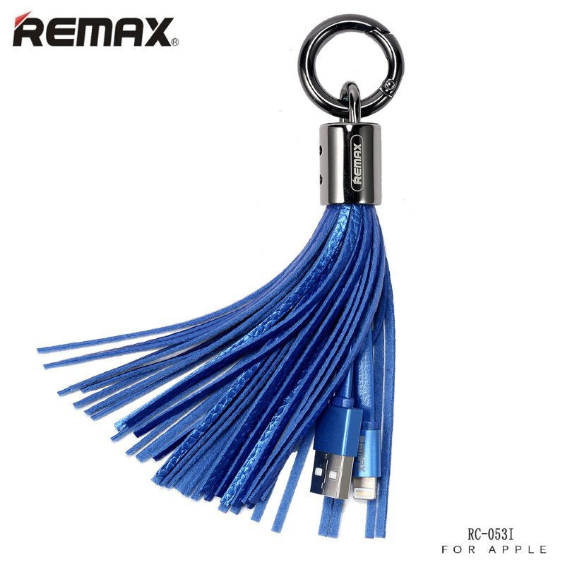 Remax Universal Tassels Ring Data Cable for Lightning Blue