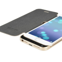 Hoco Apple iPhone 6 itin plona baterija 3000mAh su odiniu dėklu, auksinis, auksinis