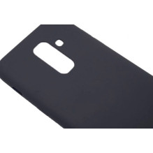 „Evelatus“ „Samsung Galaxy A6 Plus 2018“ silikoninis dėklas, minkštas lietimui, TPU, juodas, su nano technologija