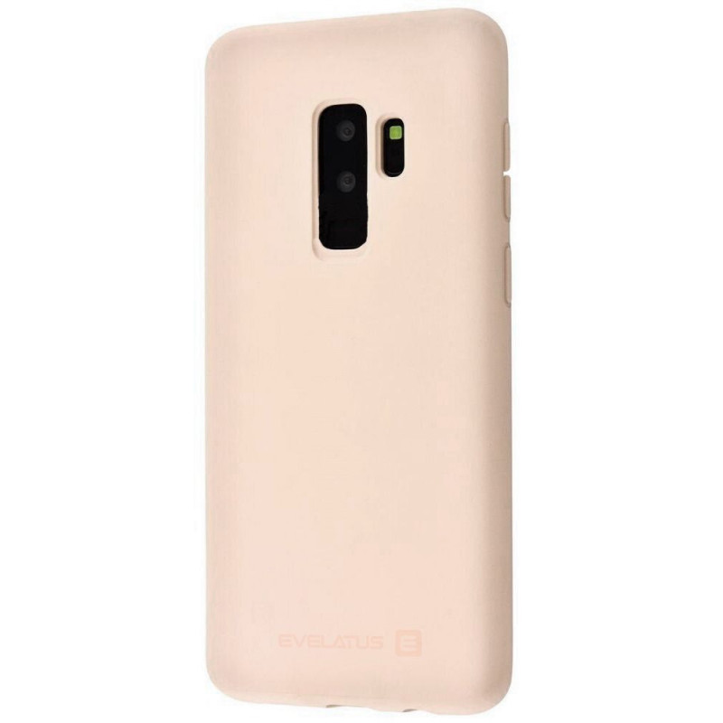 „Evelatus“ „Samsung Galaxy S9 Plus“ nano silikoninis dėklas, minkštas lietimui, smėlio spalvos, rožinis