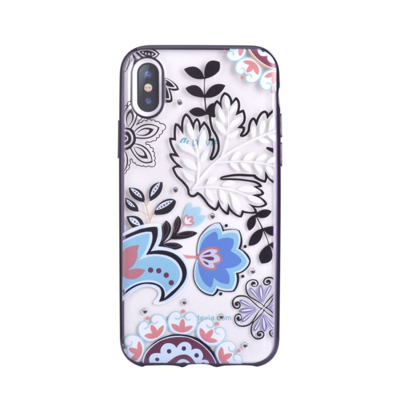 Devia Apple iPhone X Crystal Bloosom dėklas, sidabrinis