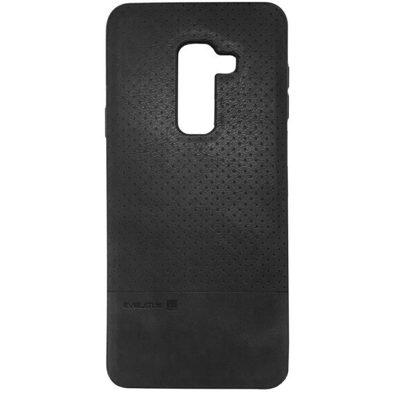 Evelatus Samsung A6 Plus 2018 TPU case 1 with metal plate (possible to use with magnet car holder) Black