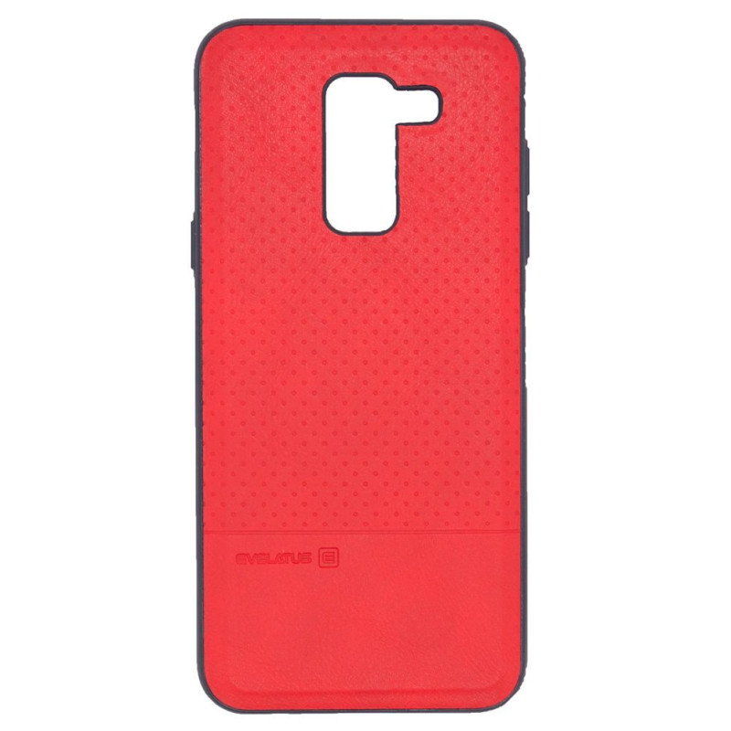 Evelatus Samsung Galaxy A6 Plus 2018 TPU case 1 with metal plate (possible to use with magnet car holder) Red