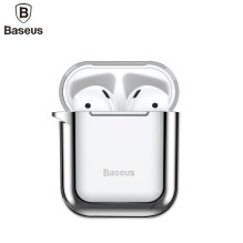 „Baseus Apple“ metalinis, blizgus, itin plonas silikoninis apsauginis dėklas su kabliuku, skirtas „Airpods 1“ / „2“, sid