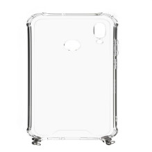 „Evelatus Huawei P Smart 2019“ silikoninis skaidrus su TPU dirželiu ir vėriniu ant kaklo, sidabrinis