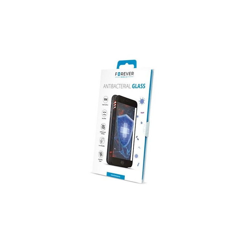 Forever Apple iPhone XR / 11 antibakterinis grūdintas stiklas, juodas