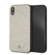 „Mercedes-Benz Apple iPhone XR Twister“ kietas, natūralios odos dėklas, pilkas „Mercedes-Benz Apple iPhone XR Twister“ kietas, natūralios odos dėklas, pilkas