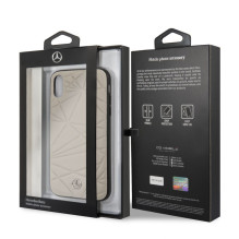 „Mercedes-Benz Apple iPhone XR Twister“ kietas, natūralios odos dėklas, pilkas „Mercedes-Benz Apple iPhone XR Twister“ kietas, natūralios odos dėklas, pilkas