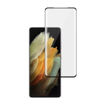„Evelatus Samsung Galaxy S21 Ultra 3D Full Cover“ antistatinis apsauginis stiklas su „Japan Glue Glass“