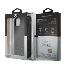 „Mercedes-Benz Apple iPhone 11 Pro Max“ odinis kietas dėklas, perforuotas, juodas