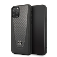 Mercedes-Benz Apple iPhone 11 Pro Hard Case Leather Carbon Fiber Black
