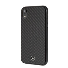 „Mercedes-Benz“ „Apple iPhone XR“ kietas anglies pluošto dėklas, juodas „Mercedes-Benz“ „Apple iPhone XR“ kietas anglies pluošto dėklas, juodas
