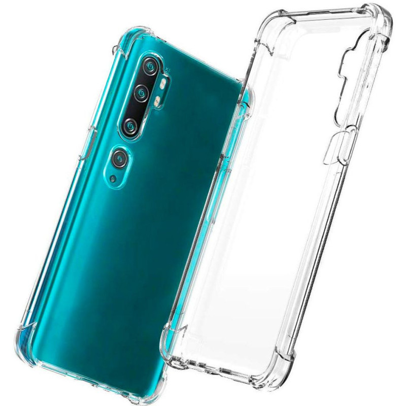 „Evelatus Xiaomi Mi Note 10“ karinis smūgiams atsparus silikoninis dėklas TPU permatomas